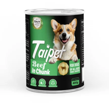 Taipet Dog Canned Wet Food Beef in Chunk 400g