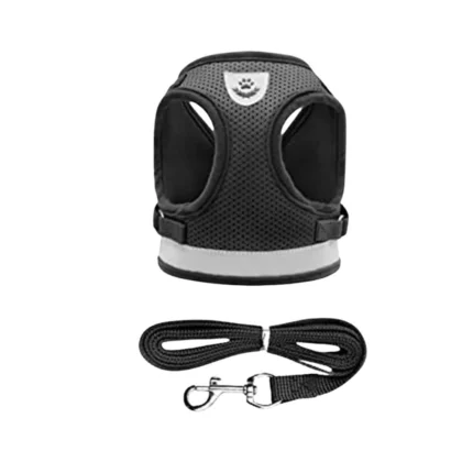 Helepet No Pull Adjustable Dog Harness With Leash Set Black