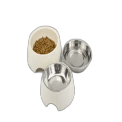 Melamine Off White Stainless Steel Bowl with Anti Slip Circle 160ml
